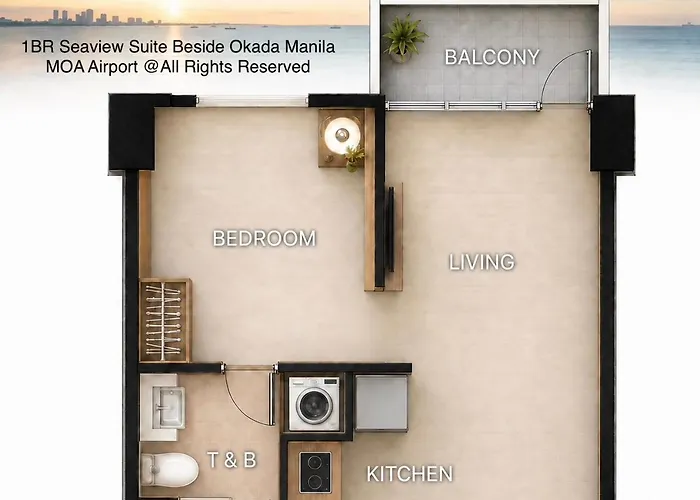 Modern Seaview 1br Near Okada Bay Airport 17 Manila
